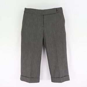 George Capri Pants Cuffed Midrise Womens 10 Gray Heathered Polyester Pockets NWT